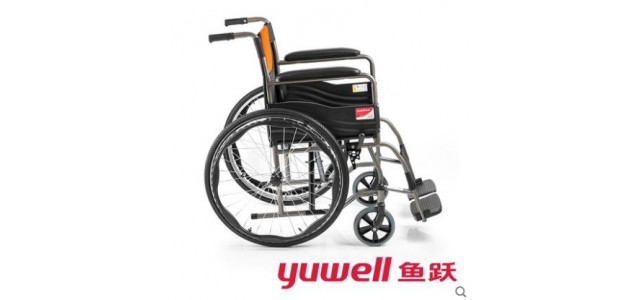 魚躍手動(dòng)輪椅車H050型家用全鋼管加固可折疊便攜