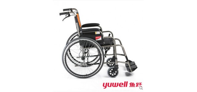 魚(yú)躍輪椅H062鋁合金老人輪椅折疊輕便便攜