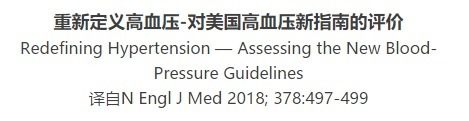 重新定義高血壓,？對美國高血壓新指南的評價